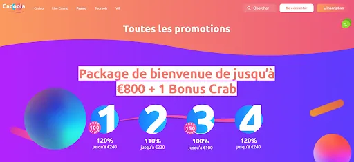 Conditions du bonus de bienvenue Cadoola : exigences de mise et durée